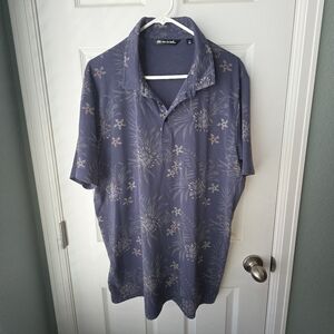 Travis Mathew Mens Calmer Water All Over Print Golf Polo Shirt XXL